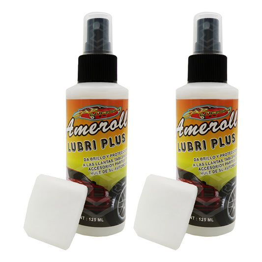 2 Ameroll Abrillantador Protección Llanta Tablero Hule 125ml Blanco