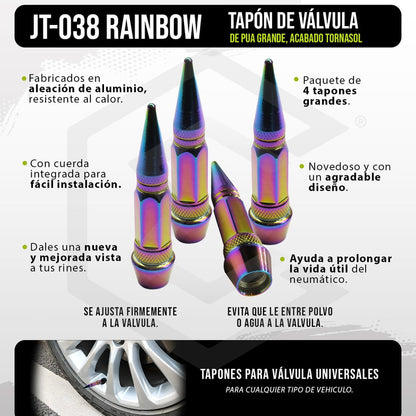 Kit 4 Tapon Cubre Pivote Válvula Pico Tornasol Largo Auto
