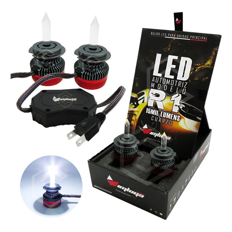 2 Focos Led H7 Cuarzo Ventilador Alta Baja 15,000lm 12-24v H7