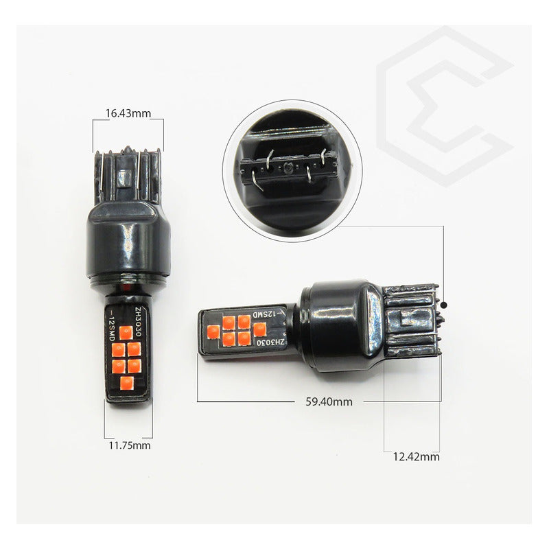 2 Focos 12 Led Canbus Cuarto Stop 12-24v 1156 57 3157  7507