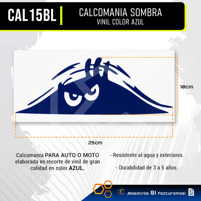 Calcomanía Sombra Fantasma Sticker Vinil Auto Moto 25cmx10cm