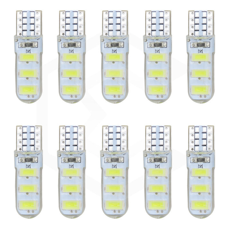 Kit De 10 Focos De Pellizco T10 6 Gel Leds Smd Alta Potencia
