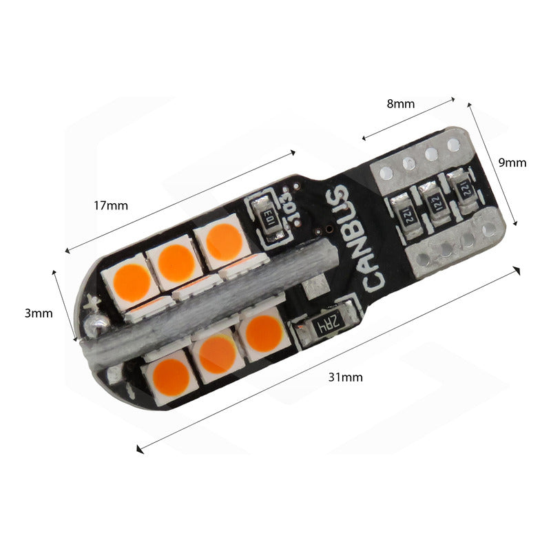 Kit 10 Focos Pellizco T10 24 Leds Canbus 3030 Alta Potencia