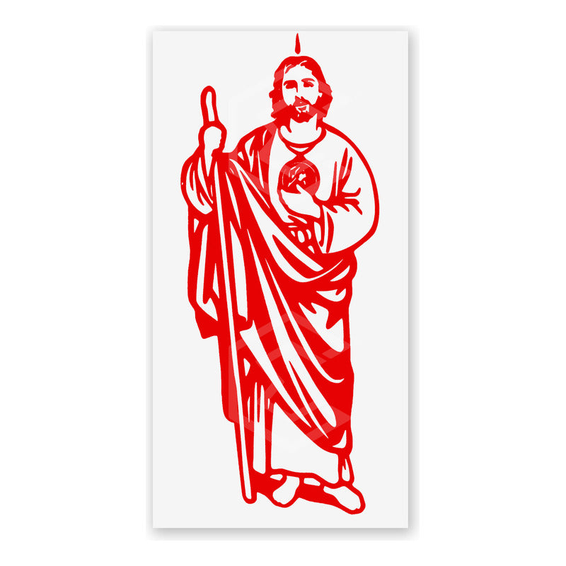 10 Calcomanía San Judas Tadeo Sticker Vinil Auto Moto 29x12c