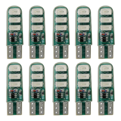 Kit 10 Focos De Pellizco 6 Leds Smd T10 Gel Luz Estrobo 12v