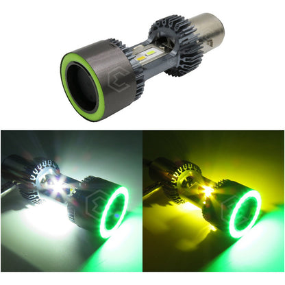 Foco Carro/moto Ba20d Csp Led Bicolor Ojo Ángel 2 Caras 22 W