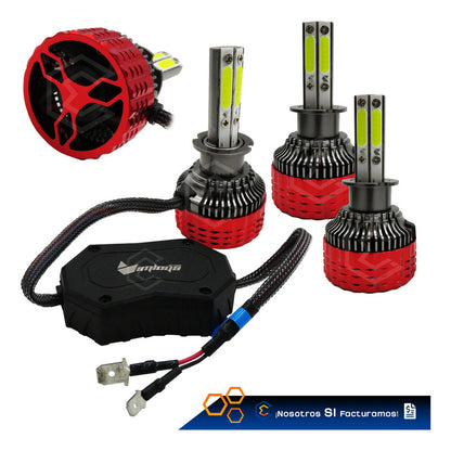 Kit 2 Focos 72 Led H3 Ventilador Alta Baja 15,000lm 12-24v H3