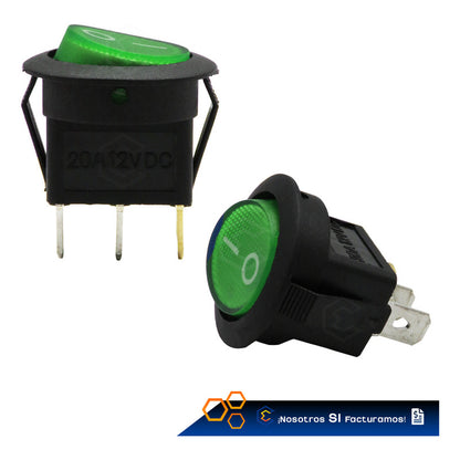 Switch Interruptor De Tecla Redondo 1 Paso Con Luz 100 Pieza