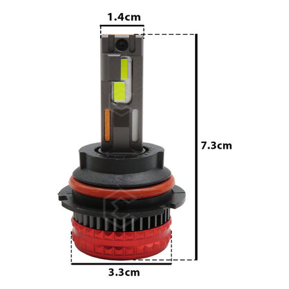 2 Focos 9004 12led Csp Bicolor Ventilador Alta Y Baja 14000l 9004