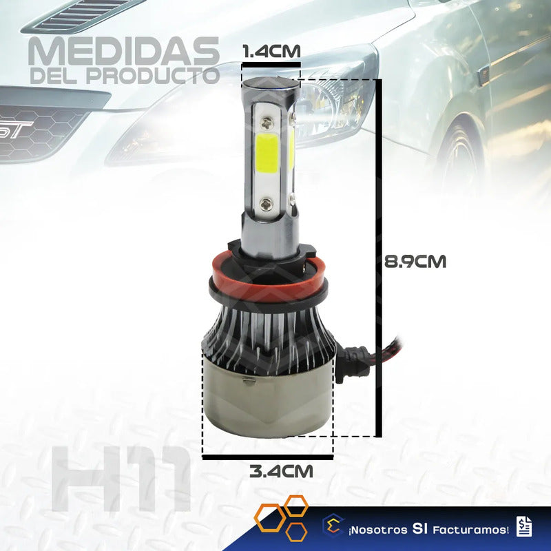 2 Focos Led 4 Caras Ventilador Alta O Baja 16000lm 25w 9-32v H11