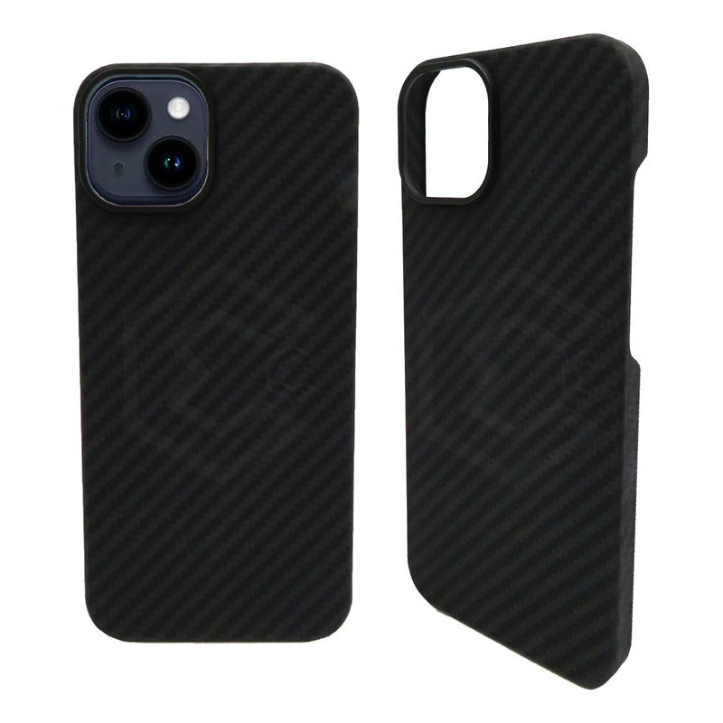 Funda Case De iPhone 13-14 Fibra De Carbono 100% Real