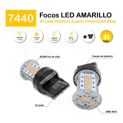 Par De Focos 1156 1157 30 Led Rotativo Estrobo Calaveras 12v