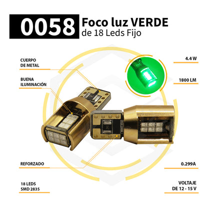 Par De Focos De Pellizco T10 18 Leds Canbus Aluminio 12v