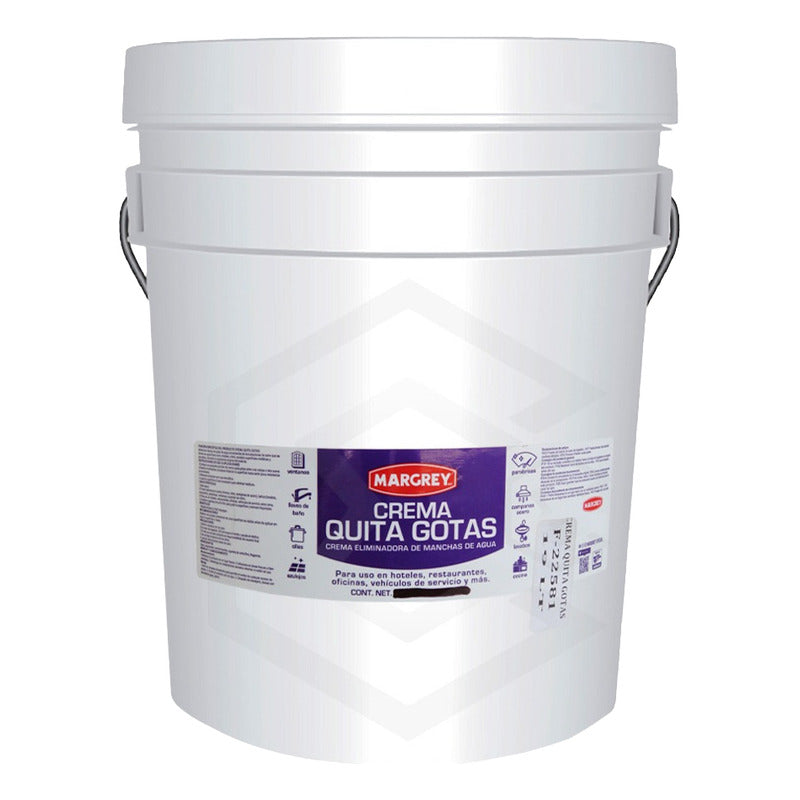 Crema Quita Gotas Vidrios Y Cristales Cubeta 19lt Margrey