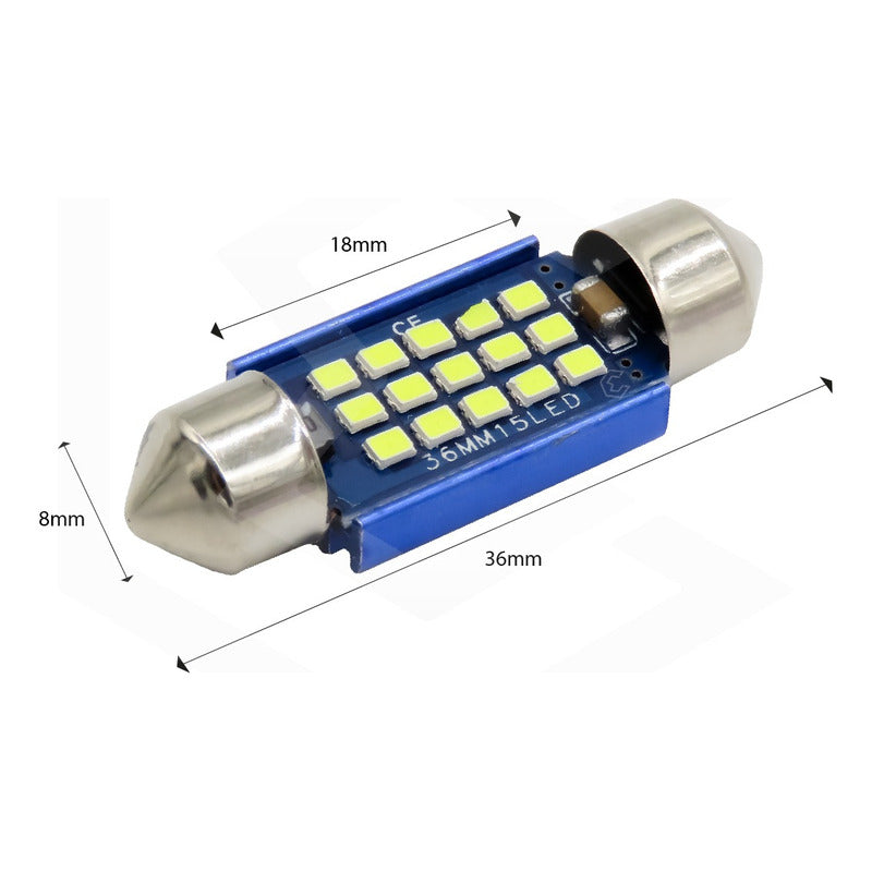 Par De Focos Luz Interior 18 Leds Canbus 31mm 36mm 39mm 41mm