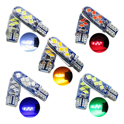 Par De Focos De Pellizco T10 10 Leds Smd Silicón Mosaico 12v