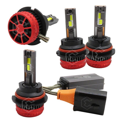 2 Focos 9004 12led Csp Bicolor Ventilador Alta Y Baja 14000l 9004