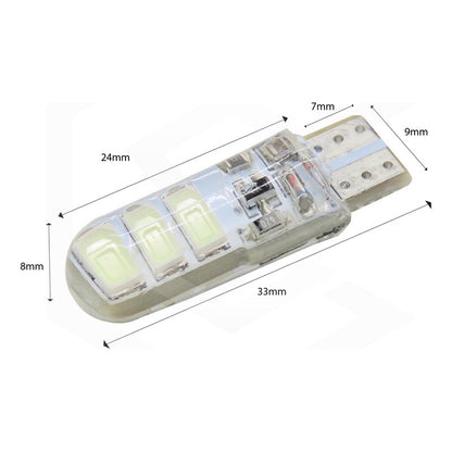 Kit 10 Focos Pellizco Gel T10 Fijo + Estrobo 6 Leds Canbus