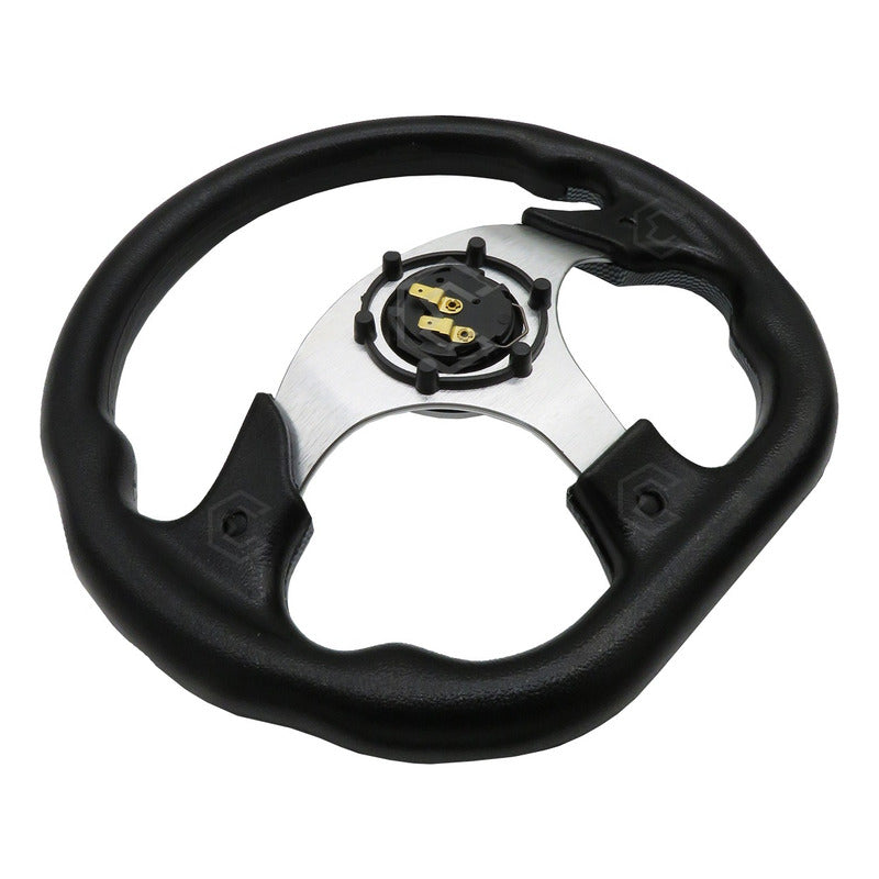 Volante Deportivo Universal De Metal Fibra De Carbón Y Negro
