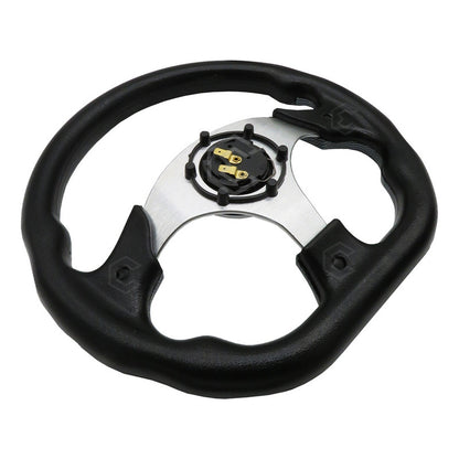 Volante Deportivo Universal De Metal Fibra De Carbón Y Negro