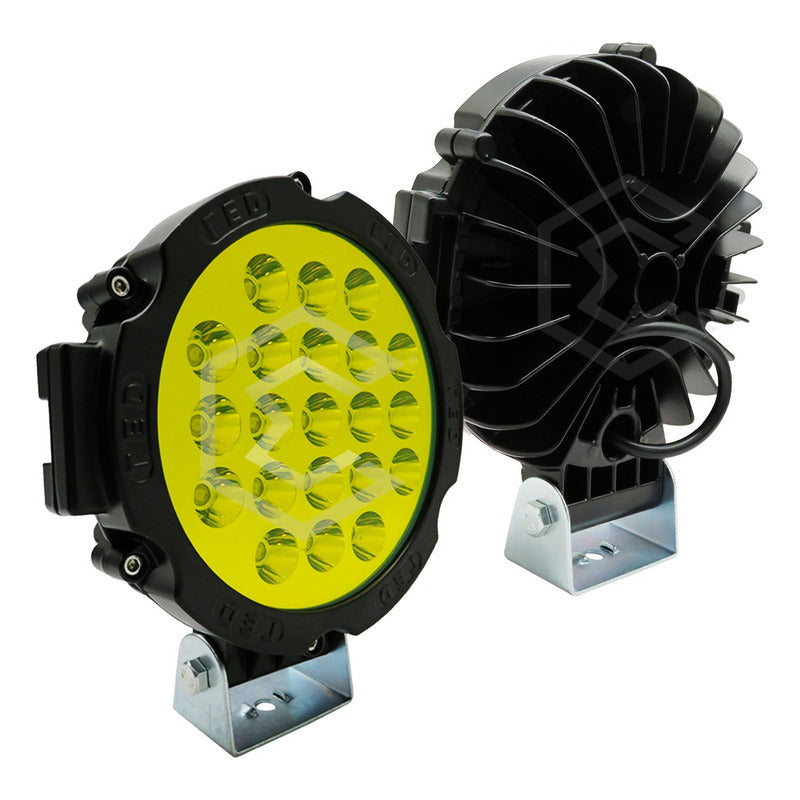 Faro Cree Redondo Universal 21 Led Blanco/ambar Fijo 7'' 24v