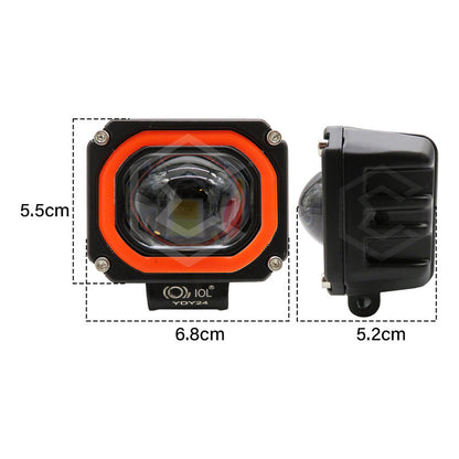 Par De Faros 46 Leds Bicolor 3 Funciones Lupa Aro Gel 10-30v