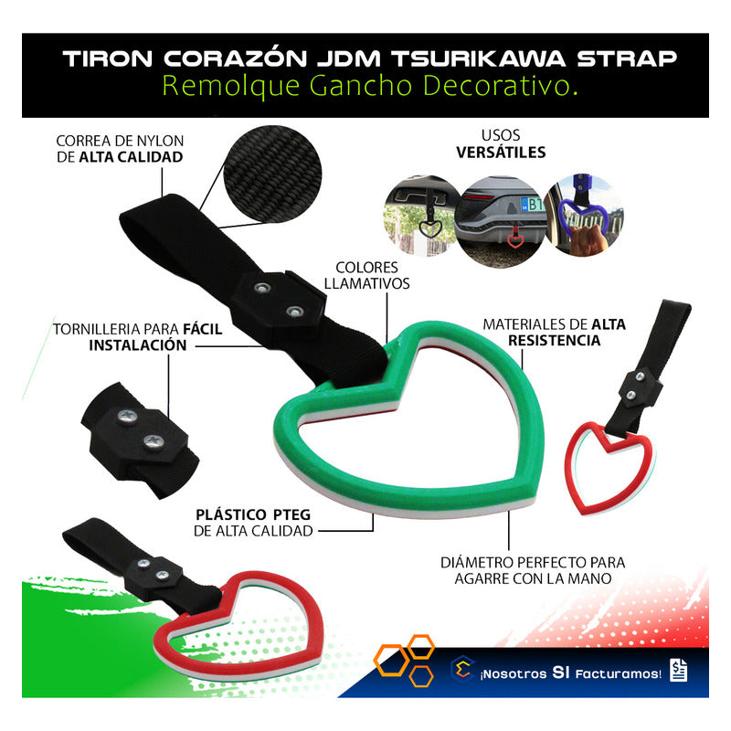 Tiron Corazon Jdm Viva Mexico Tsurikawa Strap Remolquegancho