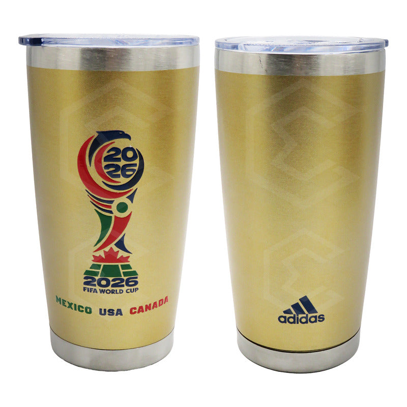 Termo Vaso Fifa Mundial 2026 Personalizado Láser 600ml Acero Dorado