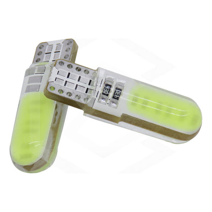 Kit De 10 Focos De Pellizco T10 12 Leds Cob Chip 80 Ma 12v