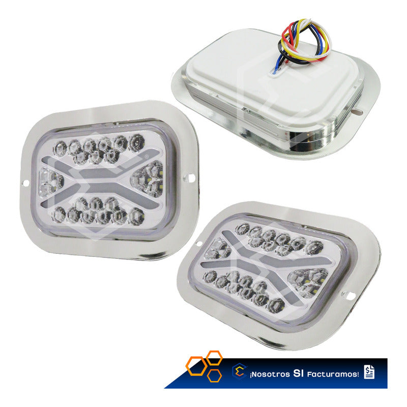 1 Plafon 24 Leds Rectangular Aro De Gel 4 Funciones 12-24v