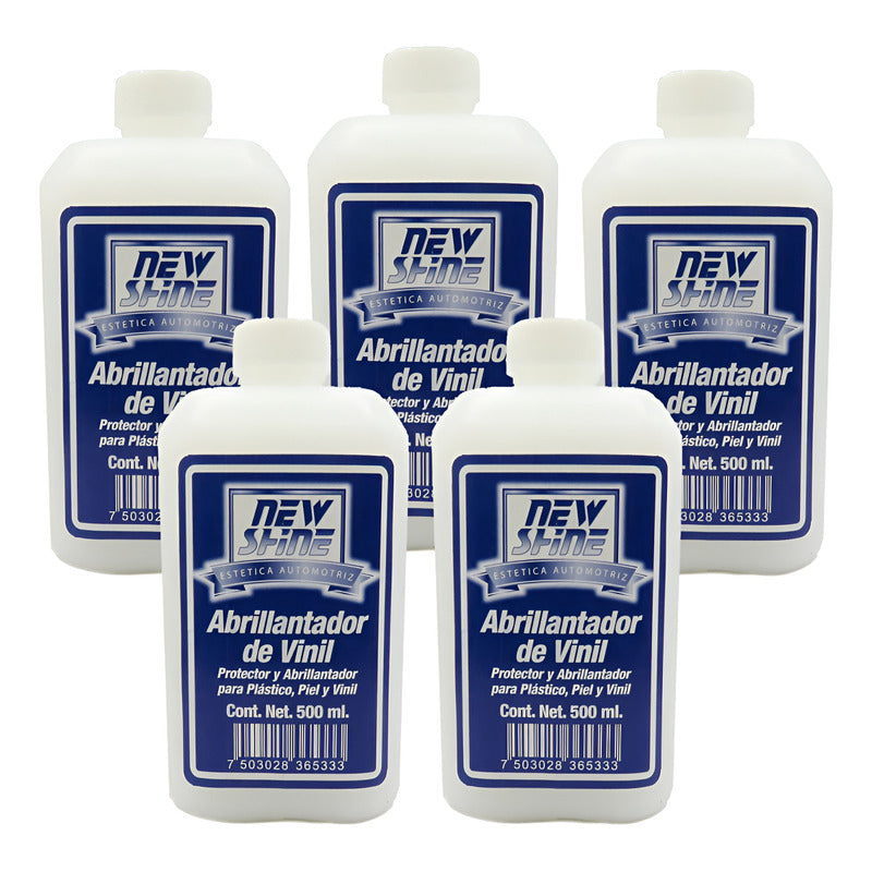 5 Abrillantador De Vinil Plastico Y Piel Liquido 500ml Blanco