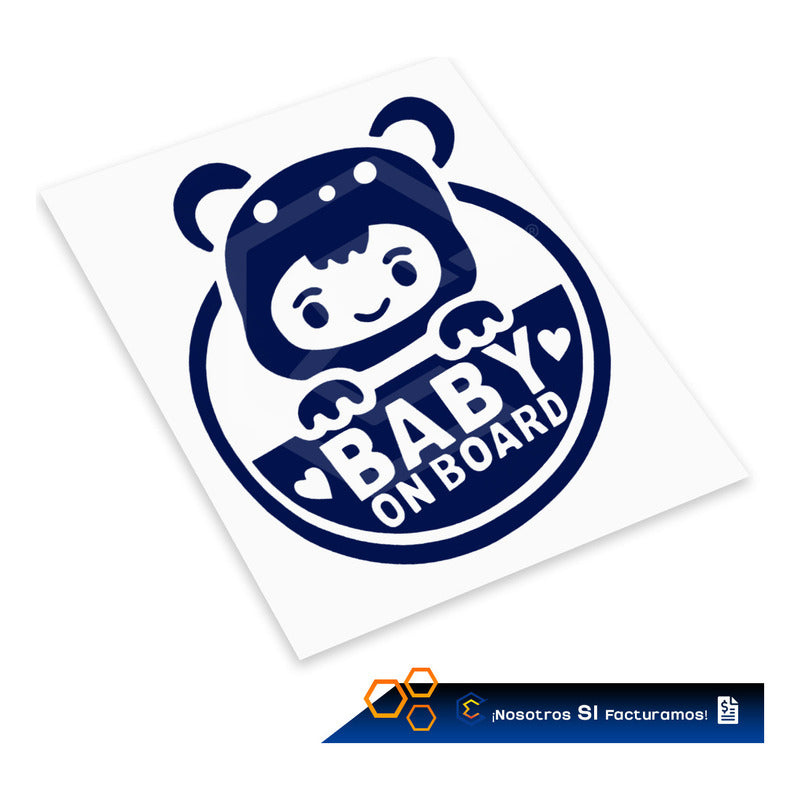10 Calcomanía Bebé A Bordo Sticker Vinil Auto Moto 14cmx15cm