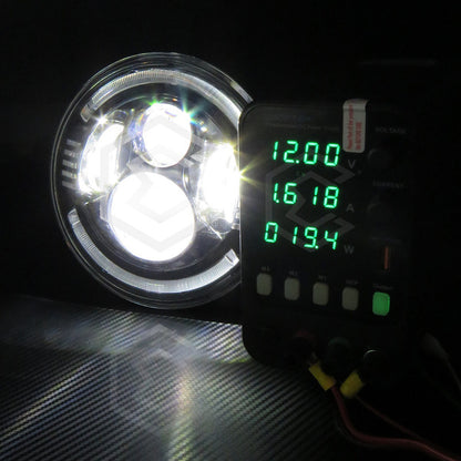 Par Faros Led 7'' Pulgadas Redondo Jeep Vocho 6 Lupas 12-24v