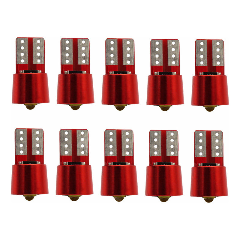 Kit 10 Focos De Pellizco T10 1 Led Hiper Canbus No Error 12v T10 Blanco Frío