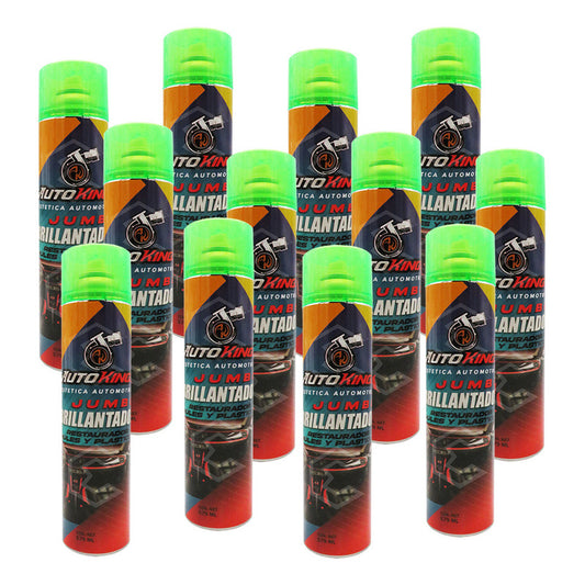 12 Abrillantador Jumbo Restaurador De Hules Plásticos 579ml Abrillantador
