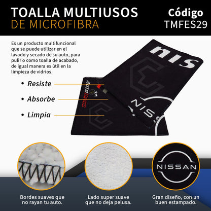 Toalla Microfibra Para Auto Nissan March Tsuru Tiida 55x40
