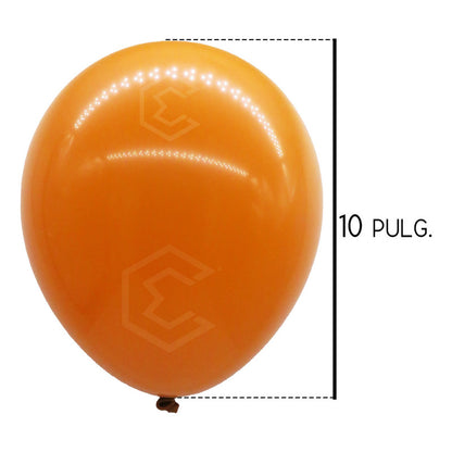 Bolsa 100 Globos Naranja Brillosos #10 Fiestas Y Bodas Latex Naranja