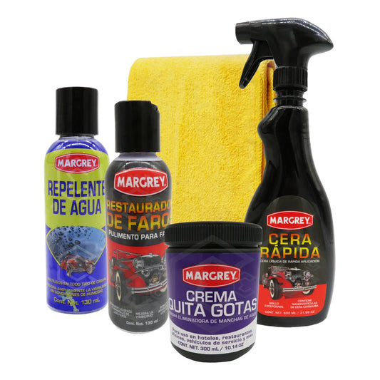 Kit Margrey: Restaurador Para Faros 130ml + Crema Quita Gota