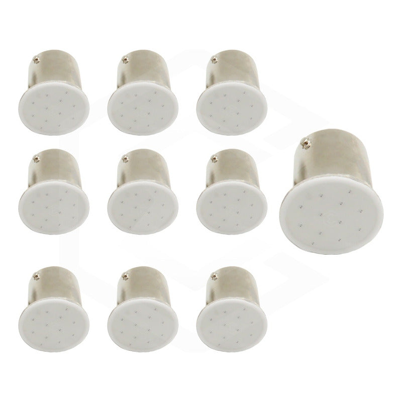 10 Focos 1156 1157 Led Cob Cuarto Stop Direccional Reversa