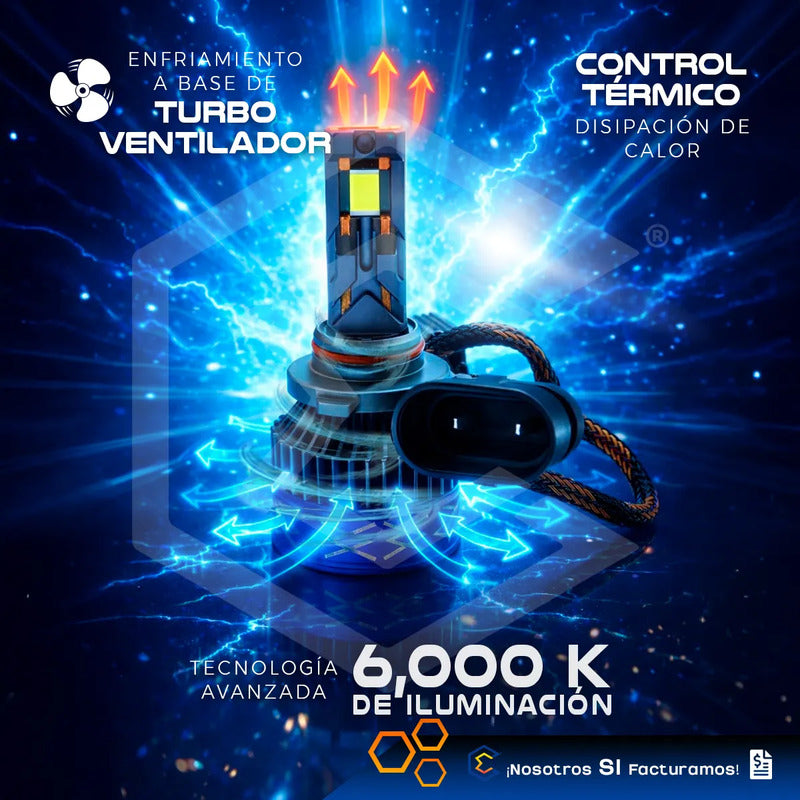 Kit 2 Focos 12 Leds Canbus Ventilador Alta Baja 36,000lm 87w 9006
