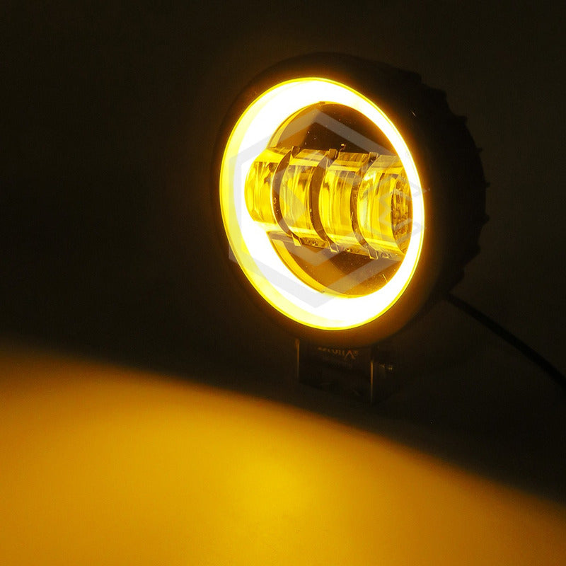 Par Faros Redondo 4 Hiper Lupa Ojo Ángel Gel Cob Estrobo