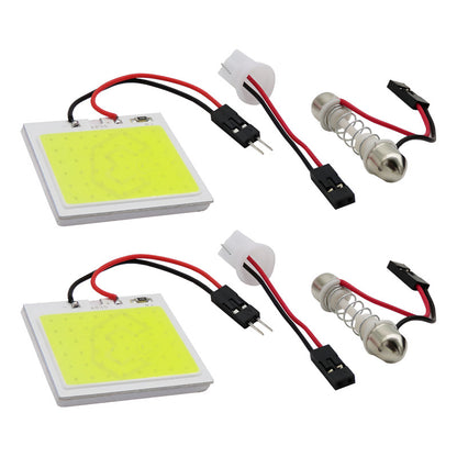 3 Placa Luz Interior Para Coche 24 48 Leds Cob 2 Adaptadores