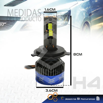 Kit 2 Focos 48 Leds Canbus Ventilador Alta Baja 36000lm 107w H4