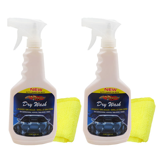 2 Dry Wash Lavado En Seco Carroceria Vidrios Tablero Rines