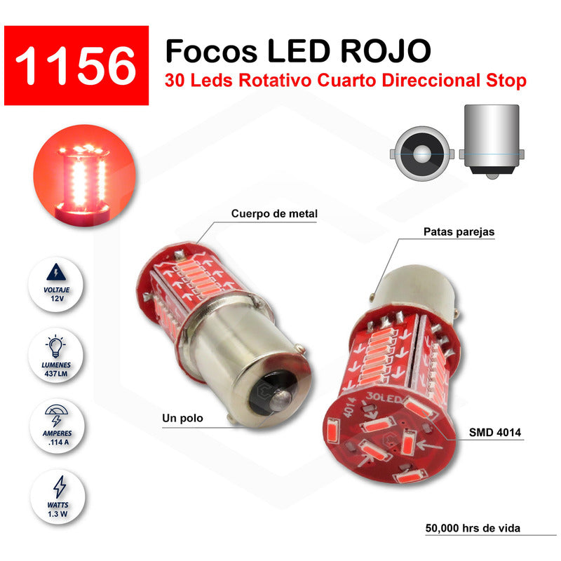 Par De Focos 1156 1157 30 Led Rotativo Estrobo Calaveras 12v