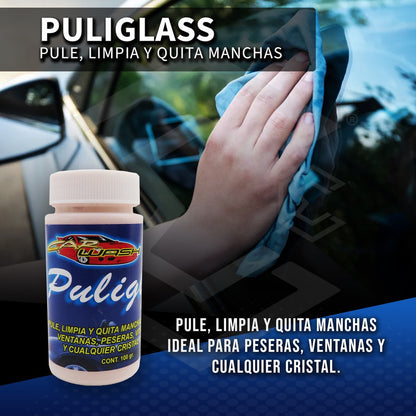 2 Pulidor De Vidrio Cristal Limpiador Quita Mancha Puliglass Rosa Claro