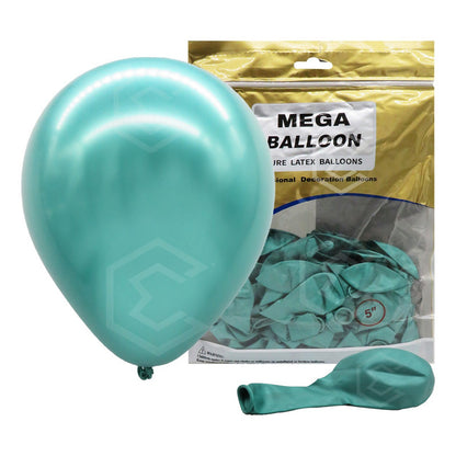 Bolsa 100 Globos Verde Claro Metalizado #5 Fiesta Boda Latex Verde Claro Metalizado