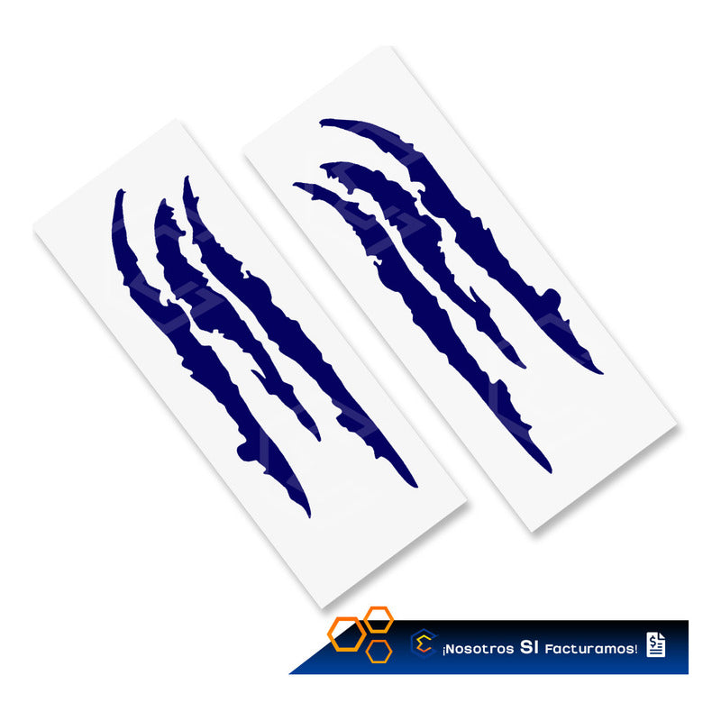 Calcomanía Arañazo Garra Sticker Vinil Auto Moto Jgo 2 Pieza