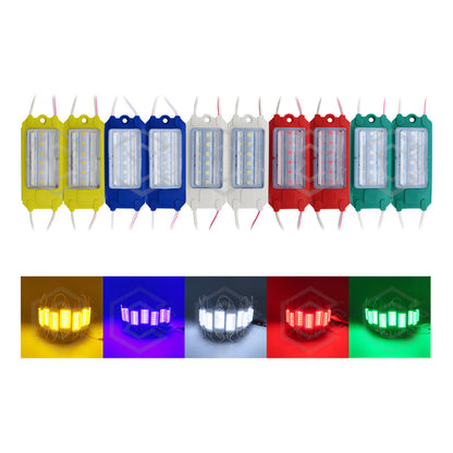 10 Módulo Rect 6led Mz-65 Alta Intensidad Color A Elegir 12v