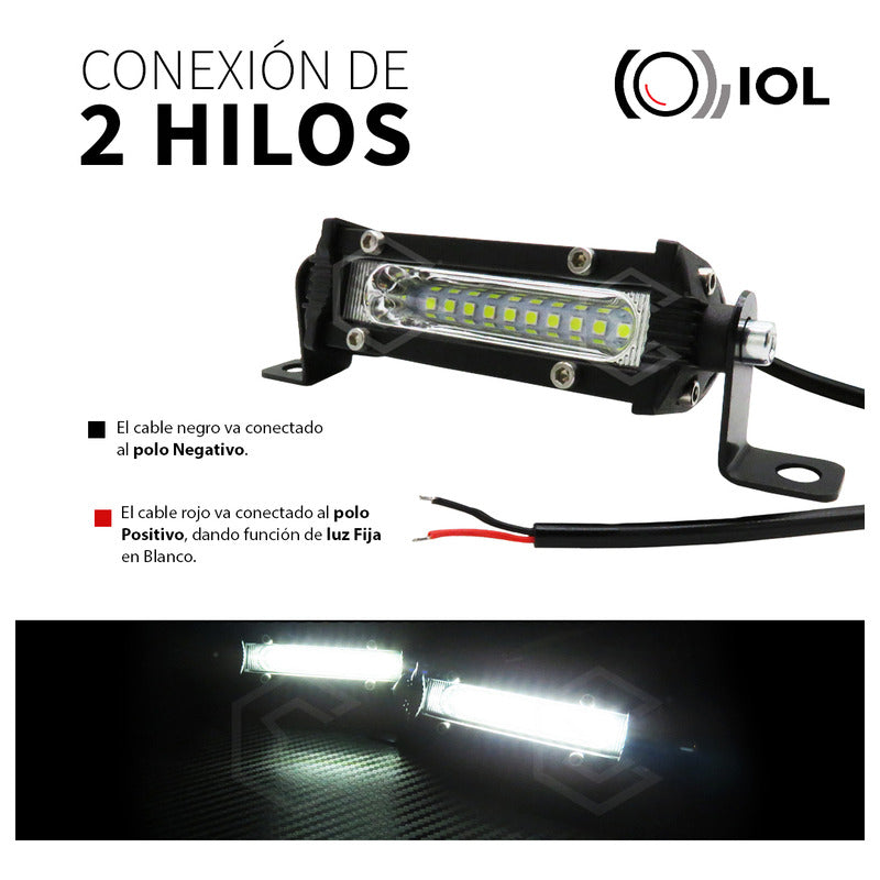 Par Faros Barra Mini 10 Leds Luz Blanca Fija 4'' PuLG 10-30v